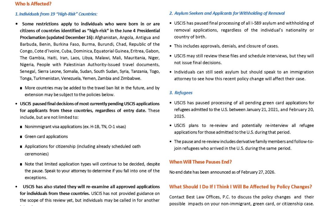 New USCIS Policies for “High Risk” Countries